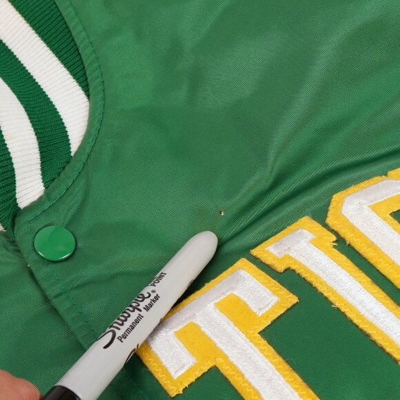 Boston Celtics Satin Green Starter Bomber Jacket - Mens Medium - Vintage 80s/90s - Picture 4 of 9